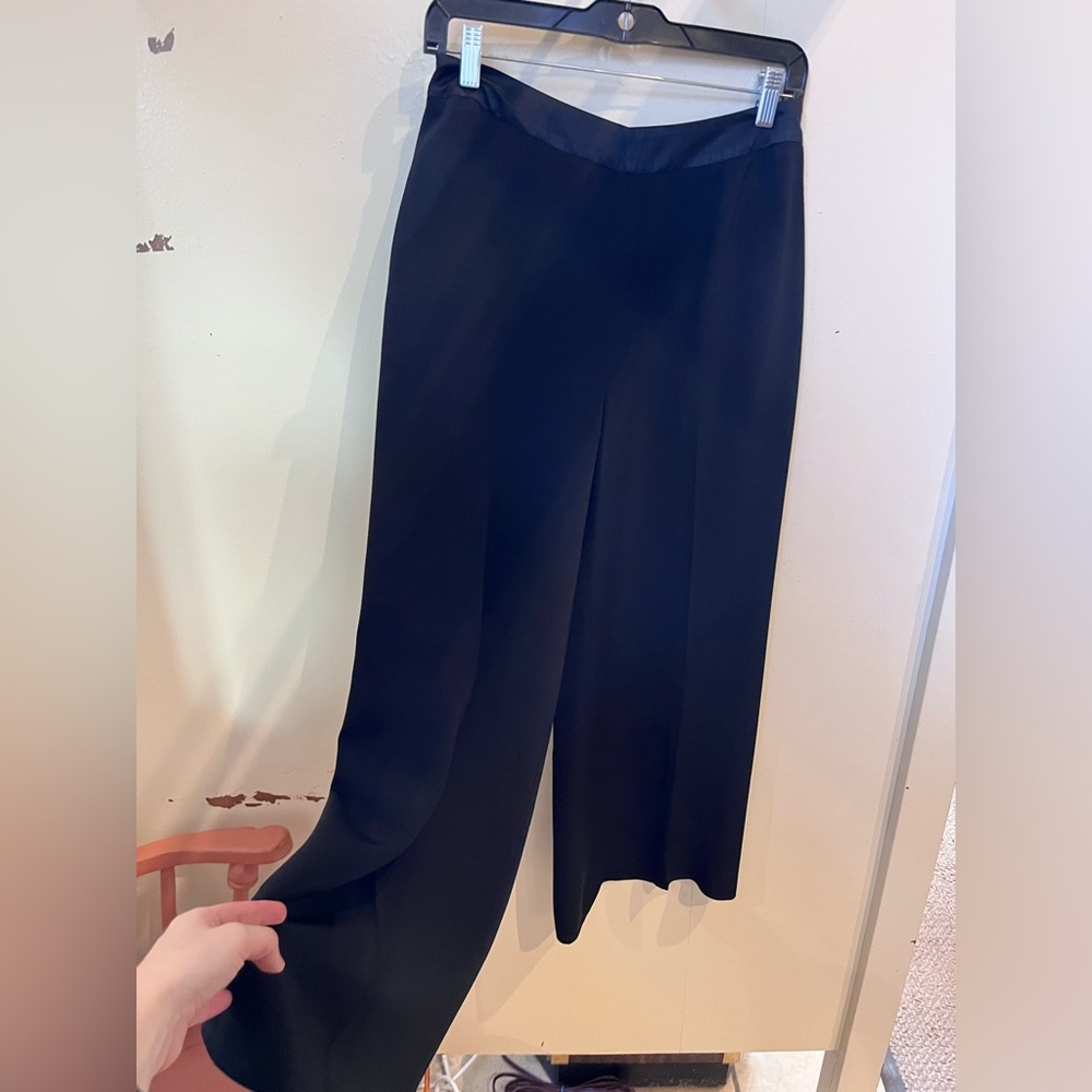 Carolina Herrera Black Silk Pleated Trousers